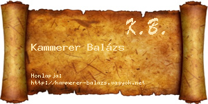 Kammerer Balázs névjegykártya